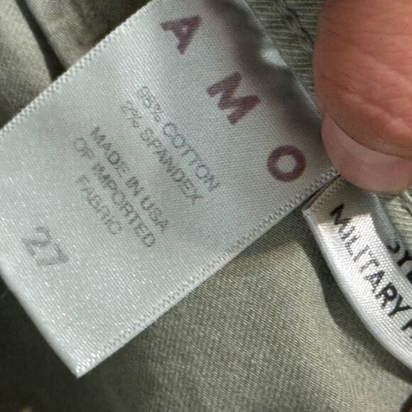 Amo Sybil Military Twill Pant Womens Tapered Fit Low Rise Army Green Size 27 - Picture 10 of 13